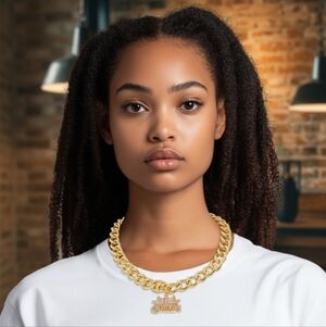 Gold Chunky Cuban Chain Choker Necklace Queen Crown Charm Baddie Street 90s 80s